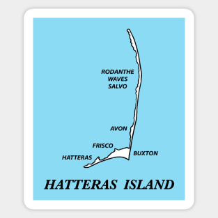 HATTERAS ISLAND MAP WITH VILLAGES Sticker